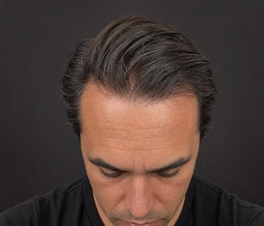 Demo model's front scan photo, before AI style preview