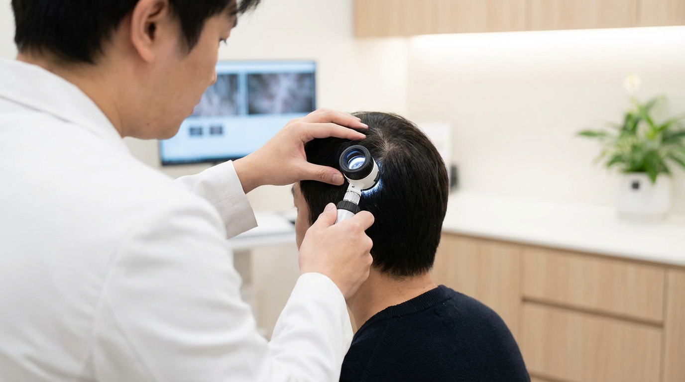 A side-by-side comparison of an AI smartphone analysis and a doctor's examination.